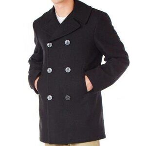 USN US Navy Peacoat 42L Military Wool Sterlingwear Boston Anchor Button DSCP